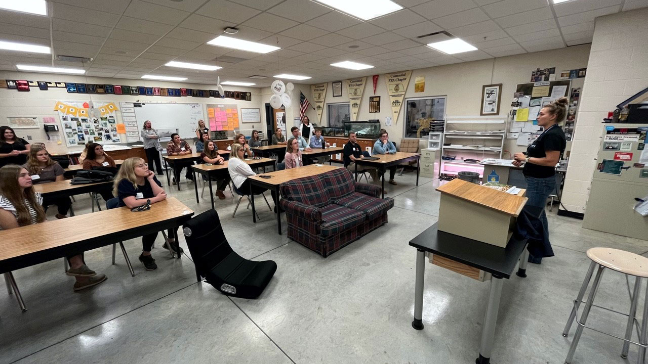 Students in high school classroom