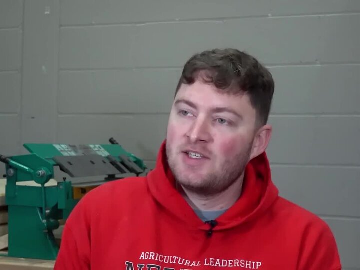 Video still from a student testimonial.