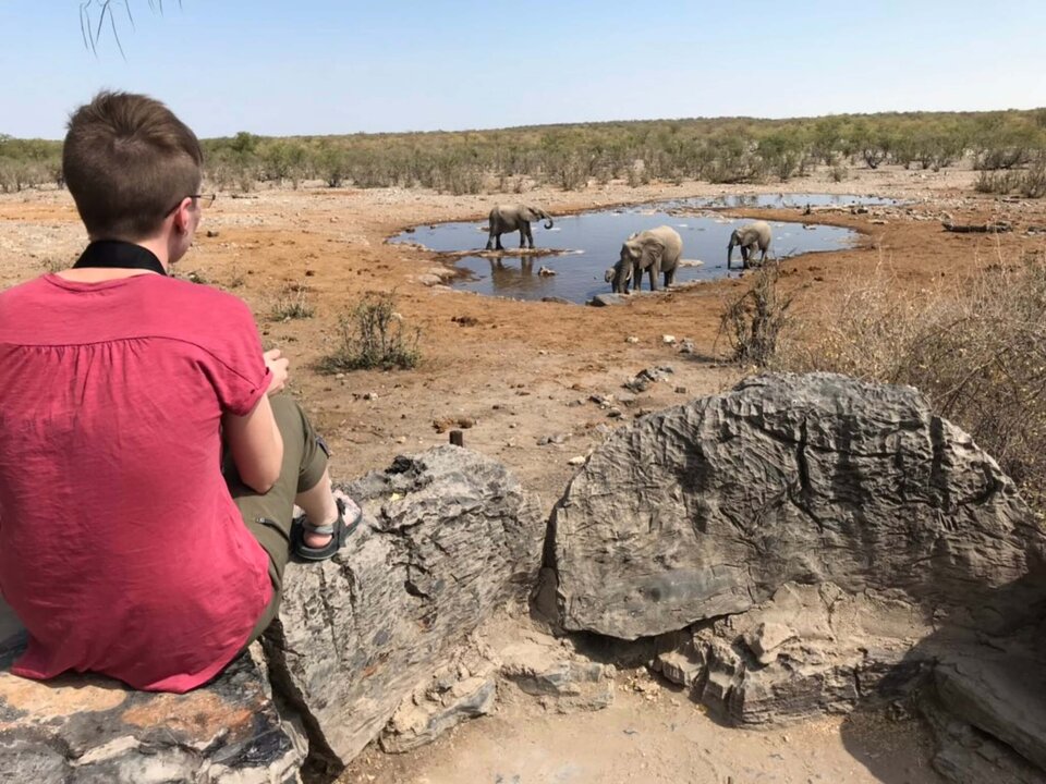 Student studying abroad in Botswana.
