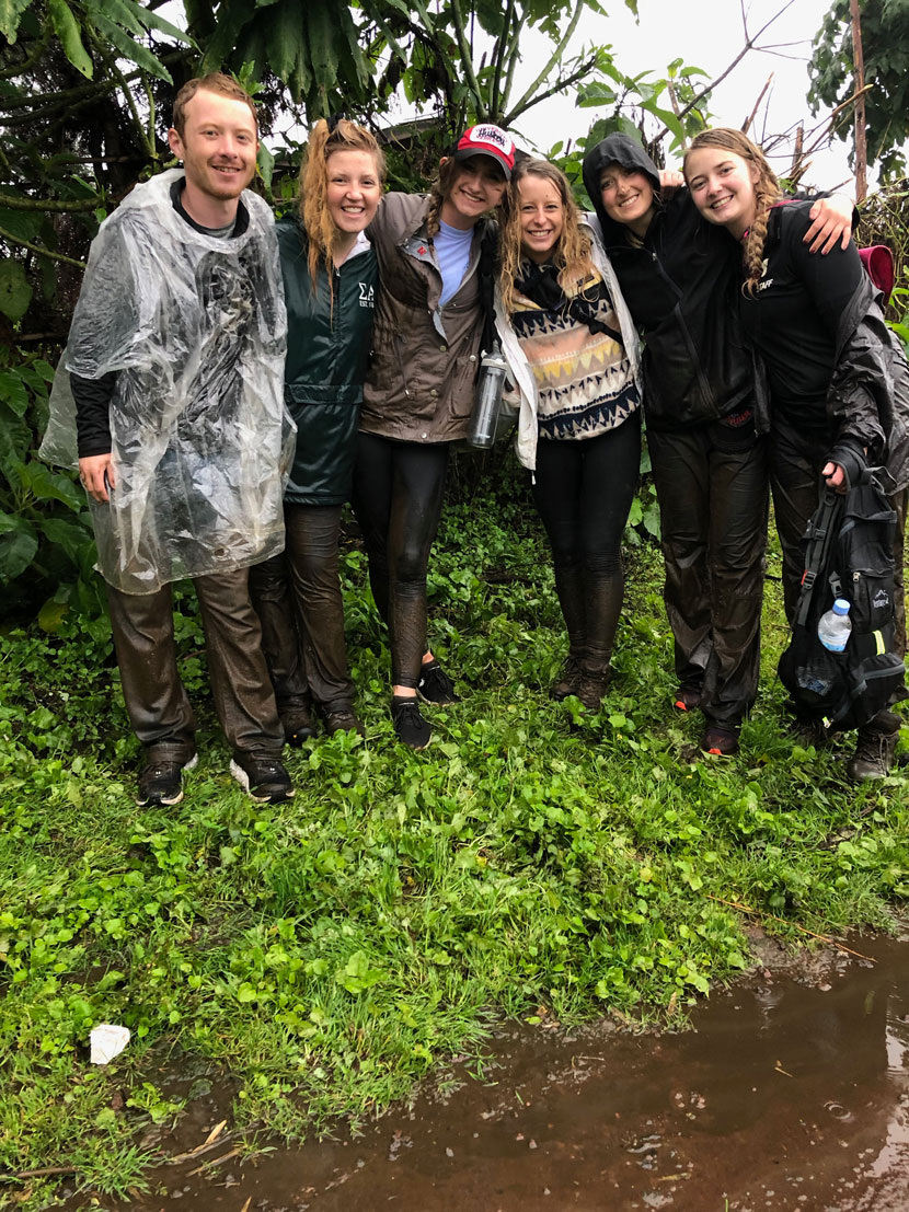ALEC Students, 2019 study abroad, Africa Mount Bisoke, photo courtesy of  Caleb tenBensel