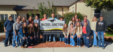 Ag Education students in front of school